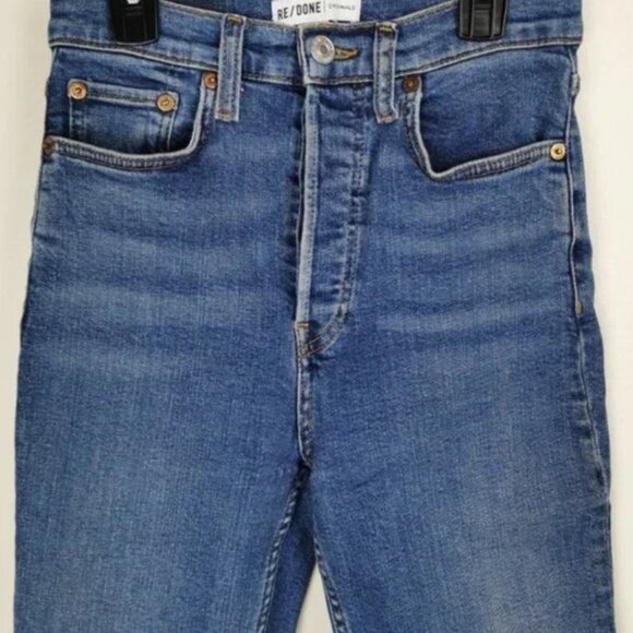 Re/Done |Button fly Ultra High Rise Skinny Ankle Crop size 26 - Picture 4 of 8